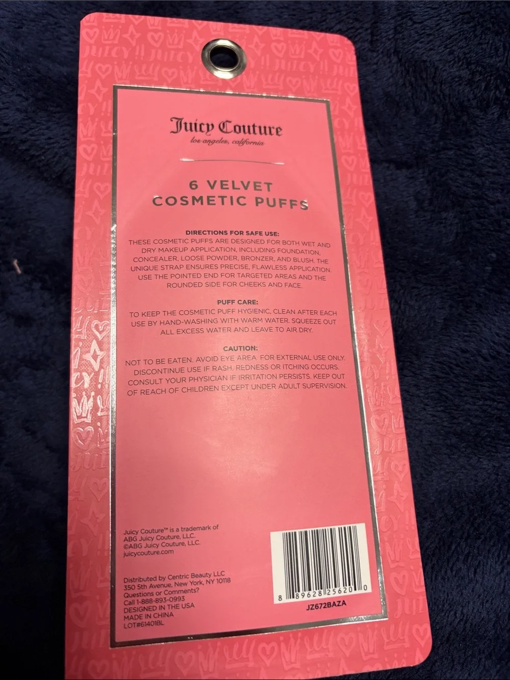 Juicy Couture Velvet Cosmetic Puffs - Set of 6